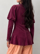 Load image into Gallery viewer, 70's Rose Velvet Victorian Style Tunic S-M