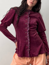 Load image into Gallery viewer, 70's Rose Velvet Victorian Style Tunic S-M