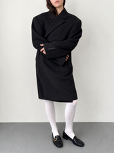 Load image into Gallery viewer, Charcol Wool Cashmere Coat M-L-XL