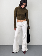 Load image into Gallery viewer, Moschino White Textured Pinstripe Pant S