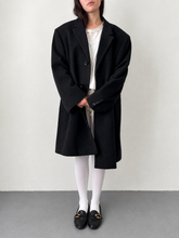 Load image into Gallery viewer, Charcol Wool Cashmere Coat M-L-XL