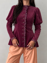 Load image into Gallery viewer, 70's Rose Velvet Victorian Style Tunic S-M