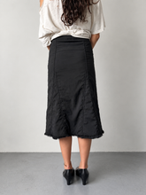 Load image into Gallery viewer, Y2K Black Quilted A-Line Faux Fur Skirt