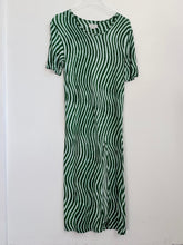 Load image into Gallery viewer, Dries Van Noten Len Lye Green Wavy Dress S-M