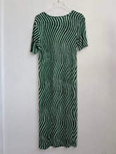 Load image into Gallery viewer, Dries Van Noten Len Lye Green Wavy Dress S-M