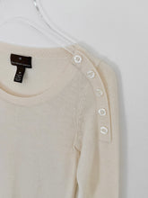 Load image into Gallery viewer, Y2K Ivory Merino Wool Blend Button Shoulder Sweater XS