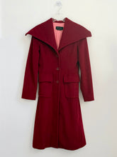 Load image into Gallery viewer, Y2K BCBGMaxazria Red Oversized Collar Wool Coat XXS
