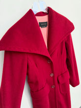 Load image into Gallery viewer, Y2K BCBGMaxazria Red Oversized Collar Wool Coat XXS