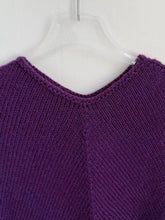 Load image into Gallery viewer, 70s Violet Wool Blend Knit Fringe Poncho S-L