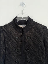Load image into Gallery viewer, Black Quilted Mesh Jersey Zip Jacket S-M