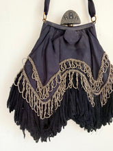 Load image into Gallery viewer, Victorian Beaded Fringe silk Purse