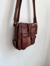 Load image into Gallery viewer, Brown Marbled Leather Crossbody Purse