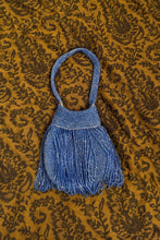 Load image into Gallery viewer, 20s Antique Blue Glass Bead Fringe Flapper Bag
