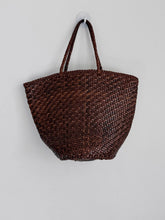 Load image into Gallery viewer, Brown Woven Leather Basket Bag