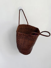 Load image into Gallery viewer, Brown Woven Leather Basket Bag