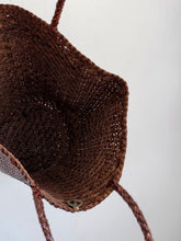 Load image into Gallery viewer, Brown Woven Leather Basket Bag