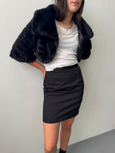 Load image into Gallery viewer, 90s Black Faux Fur Bolero Jacket S