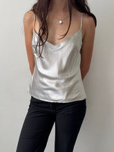 Load image into Gallery viewer, Metallic Silver Hugo Buscati Silk Top S-M