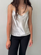 Load image into Gallery viewer, Metallic Silver Hugo Buscati Silk Top S-M