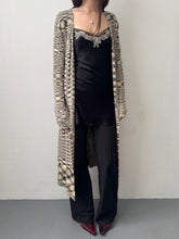 Load image into Gallery viewer, Y2K Marbled Silk Knit Belted Duster Cardigan M