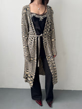 Load image into Gallery viewer, Y2K Marbled Silk Knit Belted Duster Cardigan M