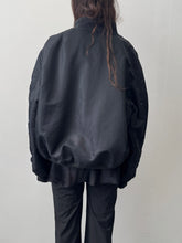 Load image into Gallery viewer, Black Aviator Bomber Jacket S-M-L