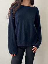 Load image into Gallery viewer, Nili Lotan Midnight Cashmere Sweater M