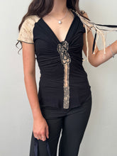 Load image into Gallery viewer, Guess Collection Ruched Lace Embellished Top S