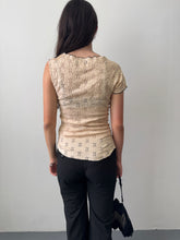 Load image into Gallery viewer, Guess Collection Ruched Lace Embellished Top S
