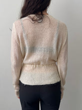 Load image into Gallery viewer, Ivory Mohair Tie Cardigan S-M