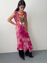 Load image into Gallery viewer, Pink Over-dyed Rhinestone Silk Skirt M