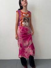 Load image into Gallery viewer, Pink Over-dyed Rhinestone Silk Skirt M