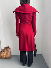 Load image into Gallery viewer, Y2K BCBGMaxazria Red Oversized Collar Wool Coat XXS